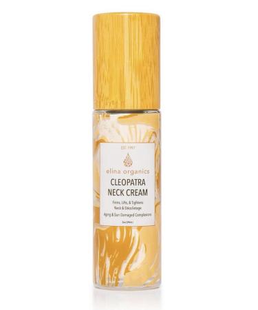 Elina Organics Cleopatra Neck Cream  moisturizer  2oz  antiaging  reduce neck wrinkles  skin lifting  colloidal gold  madelic acid  reishi mushroom  silk peptides  all natural skincare - Buy Online on GoSupps.com
