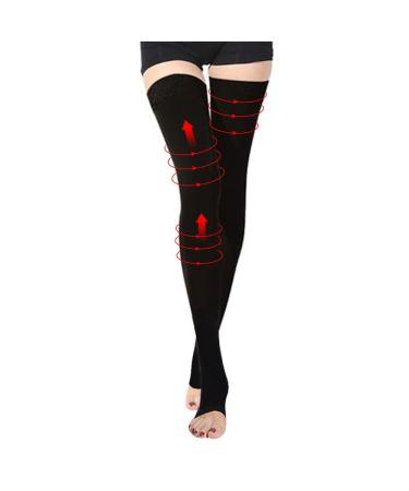 GPAR premium medical compression stockings of open toe class 2 23-32 mmHg for varicose veins edema leg pain swollen feet spider veer - Unisex 3xl beige