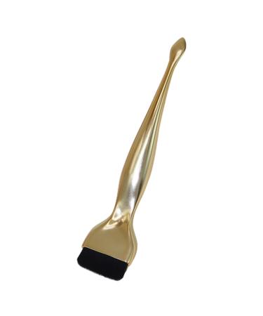 HONMEET Plastic Artificial Fiber Foundation Makeup Brush with Spoon Makeup Brush for Foundation Portable Makeup Brush Portable Foundation Liquid Brush 16.20X3.50X1.20CM Golden