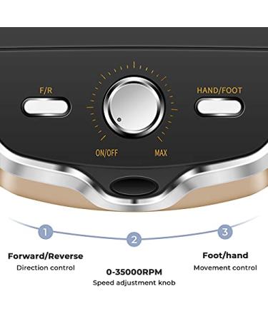 EZBeauty Pro Nail Drill Set 35000 RPM Electric Machine for Acrylic Nails - Efile Kit with 6 Bits, 30 Sanding Bands - Salon & Home Manicure Tools - Buy Online on GoSupps.com