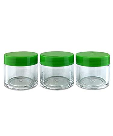 Beauticom 12 Pack 1 oz Acrylic Round Clear Jars with Flat Top Lids for Creams Lotions Makeup & More - Green - Buy Online on GoSupps.com