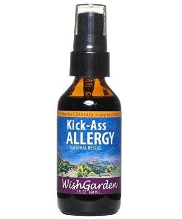 WishGarden Herbs - Kick Ass Allergy Organic Herbal Allergy Supplement Supports Immune Response to Seasonal Allergies (2 Ounce Pump) 2 Fl Oz (Pack of 1)