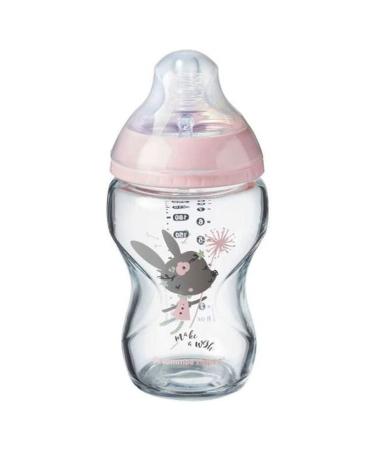 Tommee Tippee Closer to Nature Glass Baby Bottle - 250ml Slow Flow Breast-Like Teat with Anti-Colic Valve Colors May Vary - Buy Online Internationally - Buy Online on GoSupps.com