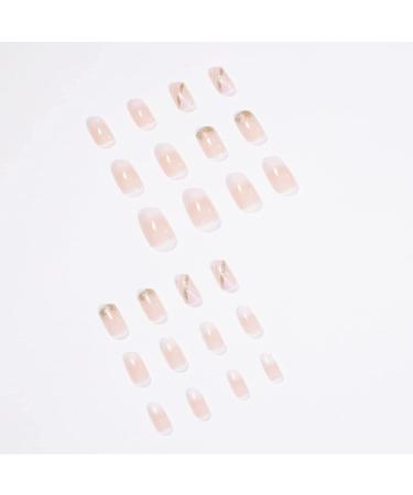 Kamize Square Bling Gradient Pink Fake Nails - 24PCS Full Cover Acrylic False Nails for Women - Buy Online on GoSupps.com