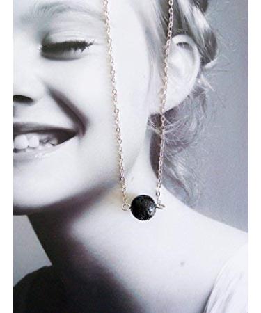 Lava Stone Bead Essential Oil Diffuser Necklace | Aromatherapy Jewelry | 16.5" Silver Chain Pendant - Buy Online on GoSupps.com