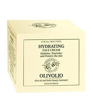 Olivolio Moisturizing Face Cream with 86% Natural Ingredients & 100% Organic Extra Virgin Olive Oil / Hyaluronic Acid - No Mineral Oil or Parabens - 50ml