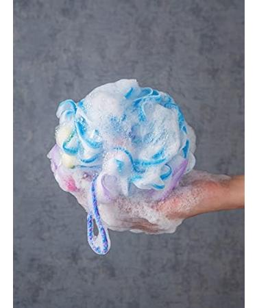 Leafre Body Puff 2pcs Luxurious Body Scrubber Set - Soft Shower Loofahs for Men and Women - Exfoliating Body Scrubber with Foaming Sponge Insert - Unique Yellow Color Mix - Buy Online on GoSupps.com