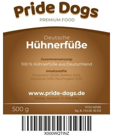 Premium Chicken Feet for Dogs 500g | 100% German Chicken | Grain-Free Kausnack - Pridedogs - Buy Online on GoSupps.com