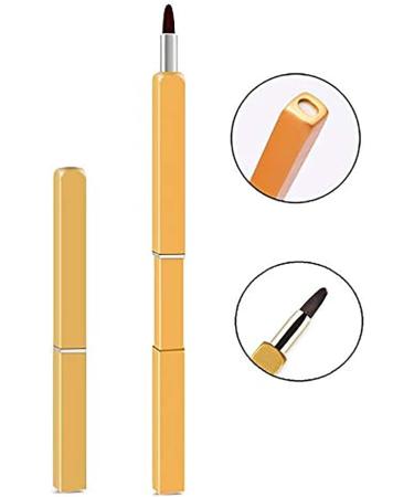 PrettyAimee Dual End Professional Lip Brush Concealer Brushes Retractable Lipstick Foundation Makeup Brush Tool Applicators Set For Women and Girls (Gold) - Buy Online on GoSupps.com