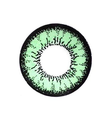 Matlens - Geo Magic Color Colored contact lenses Without strength Geo Angel Circle Lenses CM -833 Green Green2 lenses 1 contact lens container 1 care product 50ml