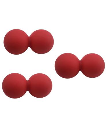 Minkissy 3 x silicone foam scooters full body massage balls peanut self-massage yoga ball testicle toys fitness scooters mobility peanut sole fitness peanut balls red