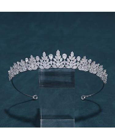 FASNAHOK 5A Cubic Zirconia Small Tiaras and Crowns for Women CZ Wedding Headpieces for Bride Princess Girls Sweet 16 Crown Birthday Hair Accessories Silver