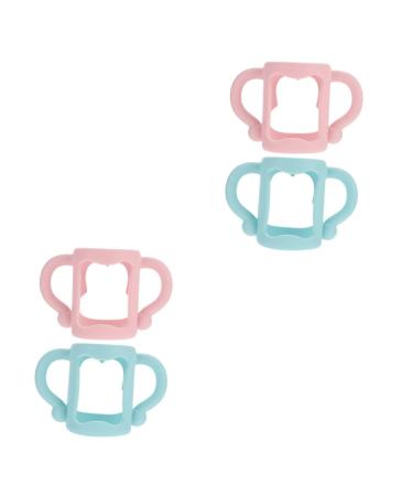 Toyvian 4 Pcs Universal Silicone Handle Bottle Carry Handle Milk Bottle Handle Straw Cup Handles Bottle Handle Newborn Straw Bottle Feeding Bottle Silica Gel Assorted Colorx2pcs 10.7x4.6cmx2pcs
