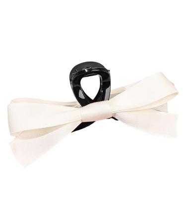 xbiez Cute Fairy Claw Clips Hairpin Y2K-Style Balletcore Headdress Bunches Accessories Bow Ribbon Cute Headdress Beige on black