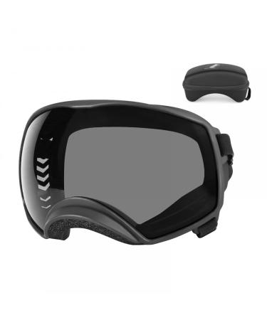 Dog glasses with wide field of vision large dogs sunglasses UV protection windproof snow face dog flying glasses with adjustable straps for medium and large dogs black glasses