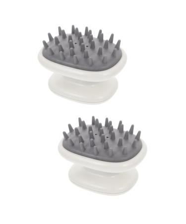 Fomiyes 2st Shampoo brush hairbrush hairbrush silicone hair hair-head skin brush clothes scalp massage brush hair shower brush care rubber head comb massager men and women plastic