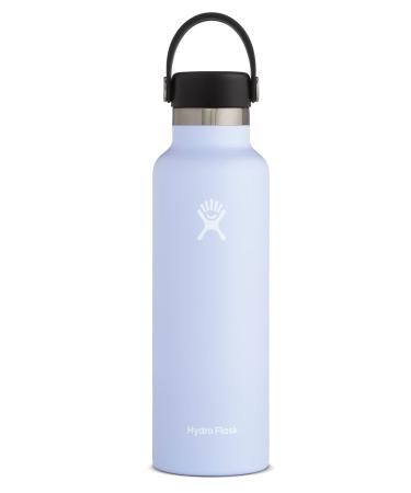 Hydro Flask 21 oz. Water Bottle - Stainless Steel, Reusable, Vacuum Insulated with Standard Mouth Flex Lid , Fog Fog 21 oz