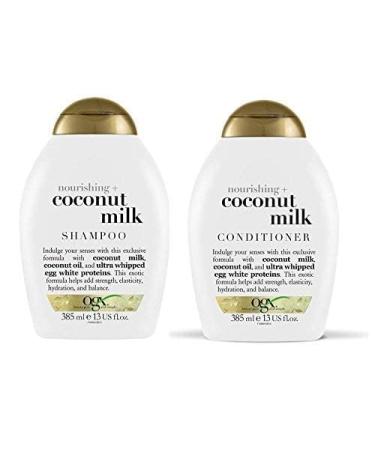 OGX Nourishing Coconut Milk Shampoo & Conditioner - Hydrating & Repairing - 13 Oz | International Shipping Available - Buy Online on GoSupps.com