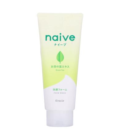 KRACIE NAIVE FACIAL CLEANSING FOAM GREEN TEA  130G 4.58 Ounce (Pack of 1)