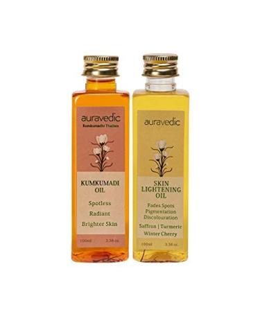 AURAVEDIC Skin Lightening Oil  100ml and Kumkumadi Oil  100ml