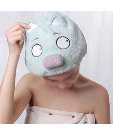 Cute Cartoon Pig Hair Turban Cap | Quick-Dry Microfiber Shower Bonnet for Girls | JoJo's Bizarre Adventure Black Edition - Buy Online on GoSupps.com