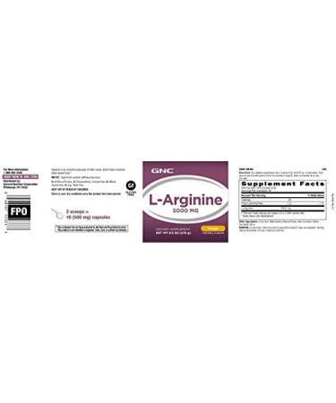 GNC L-Arginine Powder 5000mg - 9.5oz (270g) | Premium Quality Supplement - Buy Online on GoSupps.com