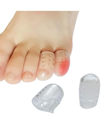Silicone Toe Guards Small Toe Protective Cover Breathable Silicone Toe Protection Separate Toes Wear Shoes to Prevent Wear Soften Calluses and Corns (4 PCS)