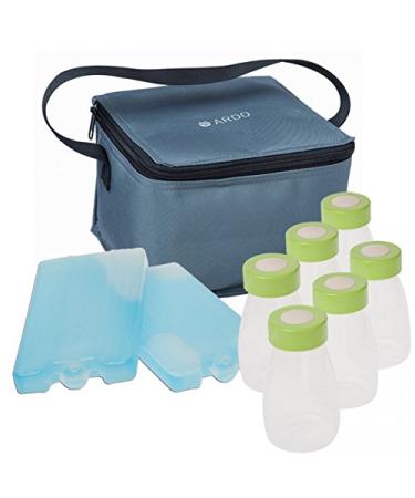 Ardo Breast Milk Cool Bag Complete. Insulated Storage Cooler Bag for Safe Transport of Breastmilk. Includes 6 Bottles 2 Coolers & Cooling Bag. Great For Holiday Work & Travel. Baby Bottle Travel Bag