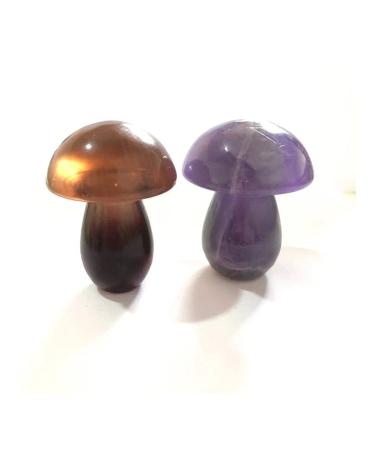 Natural Fluorite Quartz Gem Crystal Mushroom Polished Raw Stones Home Decoration Reki Gifts HOMEZHOU