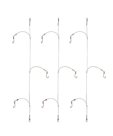 Dyxssm Fishing Hooks with Leader Rigging, Fishing Hook Line Stainless Steel Fishing Rigs Wire and Rig Hooks 10# Style-b: 3 Hooks Rig