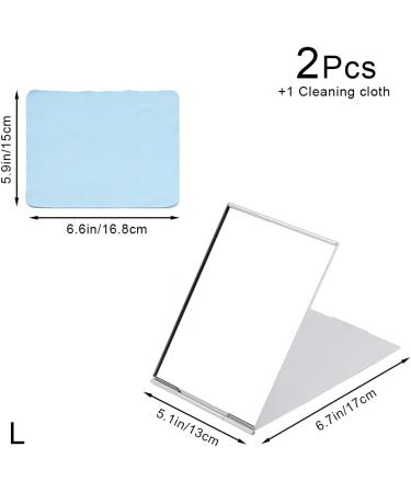 LELE LIFE 2Pack Ultra-Slim Portable Folding Mirror | Aluminum Shell | Travel Makeup Mirror | Vanity Mirror 6.7 x 5.1in | Easy to Carry & Desktop Folding Mirror - Buy Online on GoSupps.com