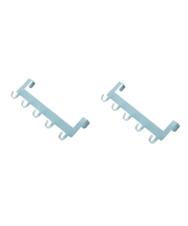 Alipis 2pcs Metal Clothing Rack Towel Hooks Door Towel Rack Clothes Hooks Hook up Multifunction Row Hook Size 1x2pcs Bluex2pcs