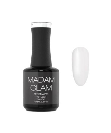 Madam Glam - Velvet Matte Top Coat 15ml 0.5 fl/oz - UV/LED lamp - Infinite Shine No Sticky Residue - Long-Lasting Matte Effect - Vegan & Cruelty-Free