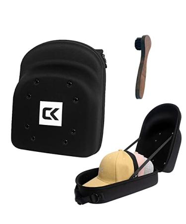 Kelvin&Celsius Easy to Carry Hat Travel Box, Suitable for Most Baseball Cap Storage, The Baseball Cap Box Can Accommodate Up to 6 Hats, Hat Travel Box with Shoulder Strap and Cleaning Brush