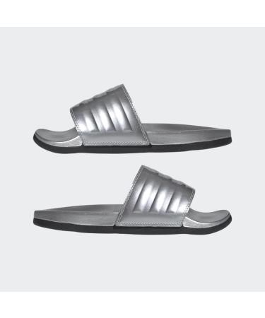adidas Women's Adilette Comfort Slides Sandal - Silver Metallic - Size 8 - Buy Online on GoSupps.com