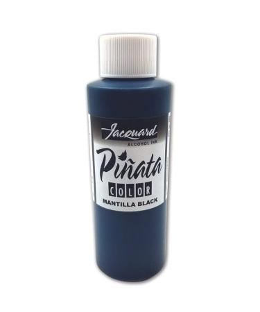 Jacquard Pinata Alcohol Ink - Mantilla Black - Professional and Versatile Ink That Produces Color Saturated and Acid-Free Results - 4 Fluid Ounces - Made in The USA 4 Oz Mantilla Black