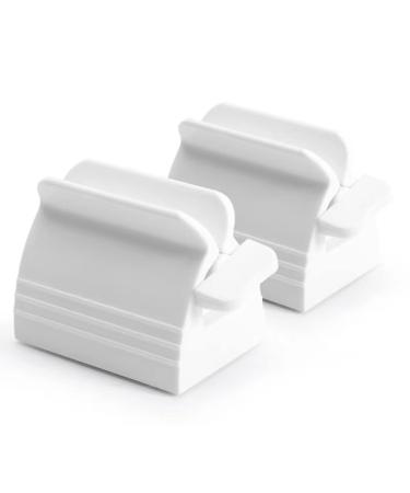 A&H Zhier 2 Pack Toothpaste Squeezer Manual Toothpaste Squeezer Multipurpose Toothpaste Holder Tube Squeezer Stand Rolling Toothpaste Squeezer Tooth Pastetooth Squeezer Tooth Paster Saver Squeezer White