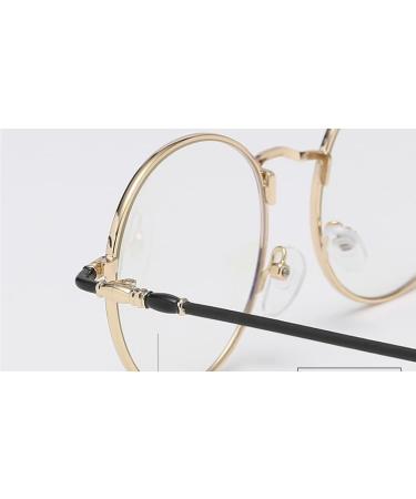 Buy Metal Eyeglasses for Reading | Anti Eye Strain & Blue Light Protection | Stylish Round Flat Mirror +200 Black-Silver - Buy Online on GoSupps.com