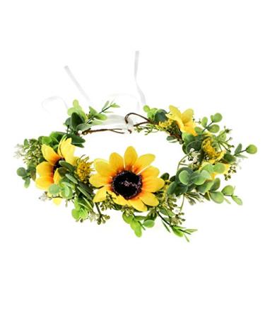 Vividsun Sunflower Crown Floral Flower Crown Hair Accessories Yellow