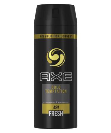 Axe Gold Temptation Body Spray Antiperspirant & Deodorant 4oz - Pack of 6 Cans | 48-Hour Odor Protection - Buy Online on GoSupps.com