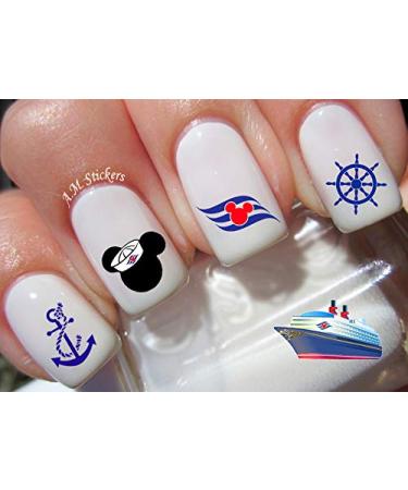 Disney Cruise Water Nail Art Transfers Stickers Decals - Set of 35 - A1225
