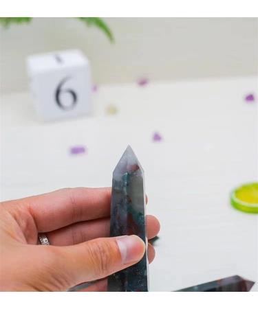 75MM-85MM Natural Blood Stone Point Tower Quartz Crystal Wands 1pc Suitable for Home Crystals Raw Stones and Minerals Stone Mineral Specimen - Buy Online on GoSupps.com