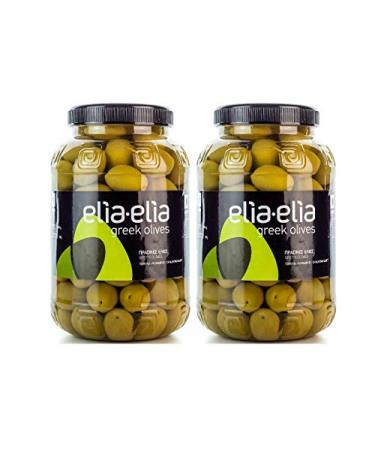 2x 1kg of green Greek chalkidiki olives very large super mammoth mammouth inserted into lake + 10ml olive oil for testing in the set - Chalkidiki Greece
