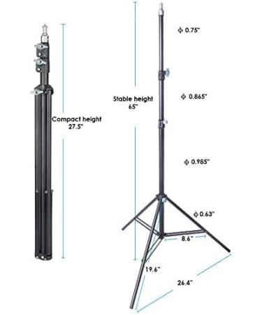 7ft Aluminum Photography Light Stand for Reflectors, Soft Boxes, Lights - 1/4 Thread, Compact & Sturdy - Ideal for Umbrellas & Backgrounds - Buy Online on GoSupps.com