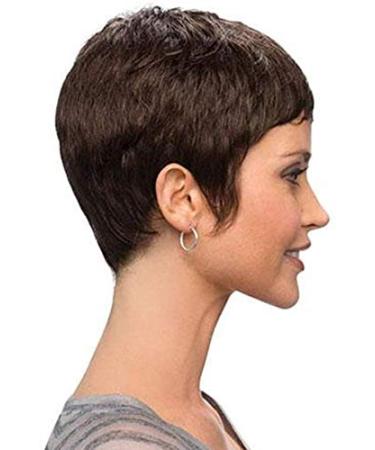 African Pixie Cut Wigs for Black Women - Short 8 Synthetic Bob with Ponytail - Dark Brown 100g - Buy Online on GoSupps.com