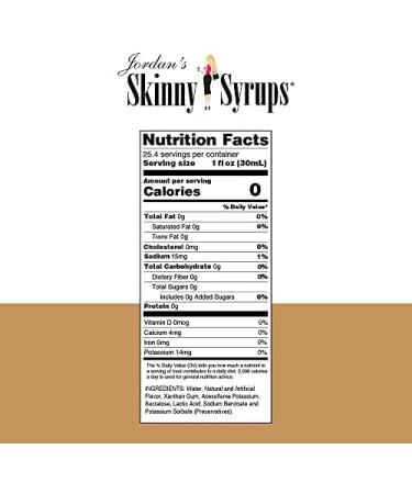 Jordan's Skinny Syrups Mixes Sugar Free White Chocolate Syrup | Zero Calories Zero Sugar Zero Carbs | For Coffee Tea Lattes | 1 Bottle (750 mL) - Buy Online on GoSupps.com
