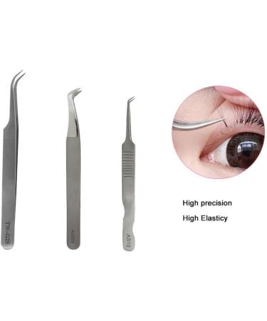 Premium Stainless Steel Eyelash Tweezers with Curved Tip - High Precision False Eyelash Extension Tool | TW-G2S - Buy Online on GoSupps.com