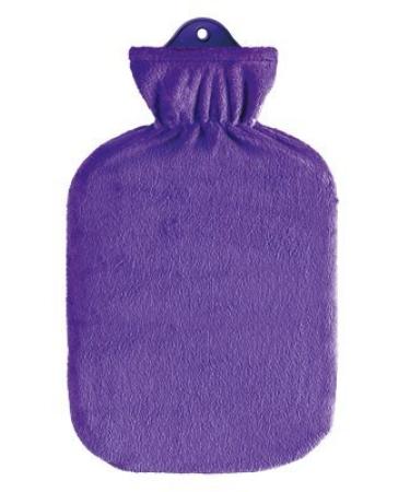 Hot water bottle with classic fleece cover 2.0 liters (purple)