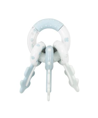 Kikkaboo Baby Rattle Keychain Teething Ring - Blue 3-Keys Grasping Toy for 3 Months+ | International Shipping Available - Buy Online on GoSupps.com