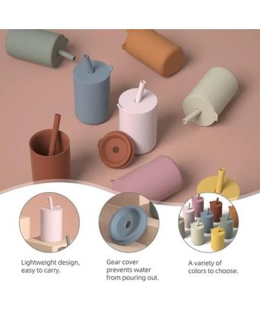 6 oz Spill-Proof Toddler Sippy Cup with Straw and Lid - Unbreakable Silicone Baby Training Cup for Milk and Water - Pink - Buy Online on GoSupps.com